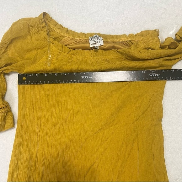 Naïf Midi Dress Sz PS Mustard Yellow - Picture 6 of 14